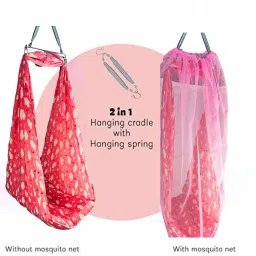 Newborn baby Cotton Hanging Swing Cradle with Mosquito Net Spring 0-12 Months Sleeping Bag-picture-7