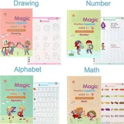 r d enterprises Magic Practice Copybook Set, Includes Math, English, Drawing Books, and Eraser image 3