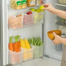Plastic fridge storage Space saving Refrigerator Side Door Organizer,Food Fresh Box Storage Basket-image-31