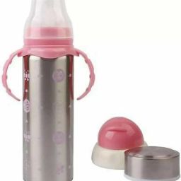 3in1 Baby Feeding Bottle Thermo-Steel Multifunctional-Sipper;Nipple&Straw240ML - 240 ml-7