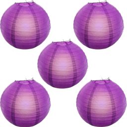 Lantern Paper Lamp Paper Ball Lamp Shade 12 Inch Paper Lamp 105 Purple Paper Hanging Lantern-image-17