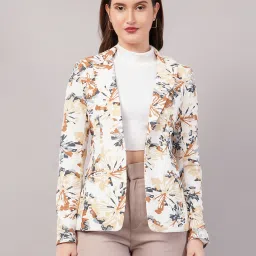 Women Printed Single Breasted Casual Blazer-image-35