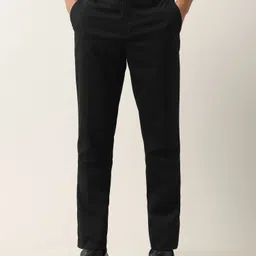 arrow Men Tapered Black Polyester Trousers-picture-18