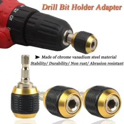 aasons 1/4" Inch Hex Shank Universal Drill Chuck Adapter, Anti-slip Self Locking Quick Release Drill Bit Extension (Pack Of 1) image 3