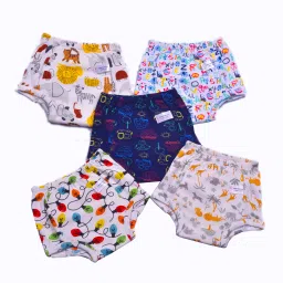 Padded Underwear-Pack Of 5 Pants for Babies/ Kids. 100% Cotton,(Size 2, T1)-39