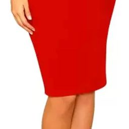 Women Solid Pencil Red Skirt-image-63