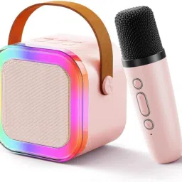 Portable Karaoke Speaker with Bluetooth and Wireless Mic-3