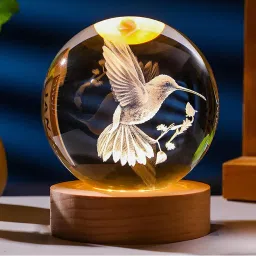 3D Bird Night Table Study Lamp With Wooden Base & USB Party Decoration Lamp Night Lamp-27