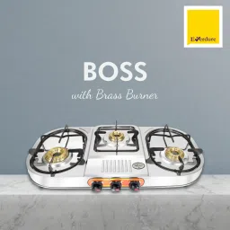 3 B Boss | Jumbo Brass Burner | Cast Iron Pan Support | Stainless Steel Manual Gas Stove-image-52