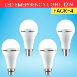12W Rechargeable Inverter LED Bulb with Upto 4H.Power Cut Lighting Pack of_4A43 4 hrs Bulb Emergency Light-26