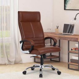 mintwud from pepperfry Amaze Leatherette Executive Chair In Tan Colour-picture-24