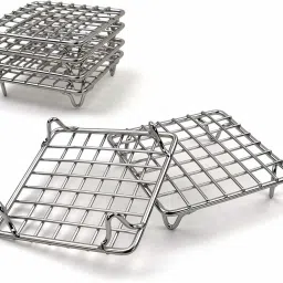 31225 Cooling Baking Rack 4" Size, Set of 6 Stainless Steel Wire Racks for Baking Cookies Cakes - Metal Trivet Stand for Cooking with Pots, Pans, Hot Dishes - Chrome 4 Slice Toast Rack-21
