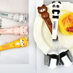 Kids Cartoon Character Cutlery Spoons and Forks, Animal Designs, Lunch Set Stainless Steel Cutlery Set-picture-19