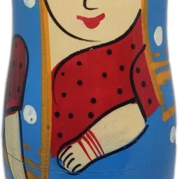 Indian Traditional Wooden Nesting Doll/Hand Painted Stacking Dolls-image-22