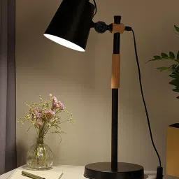 Nordic Style Metal Desk Lamp ,Modern Minimalist Lamp with Solid Natural Wood, Table Lamp-23