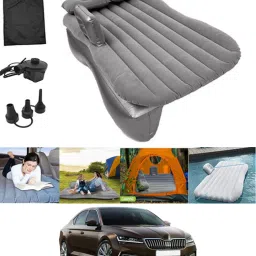 Inflatable Silver Car Travel Bed/Two Pillows/Pump For Superb Skoda 2020 (Car Travel,Camping,Swimming)Multifunctional Car Inflatable Bed Mattress Car Inflatable Bed-image-91