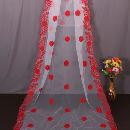 Net Embroidered White Women Dupatta-image-19