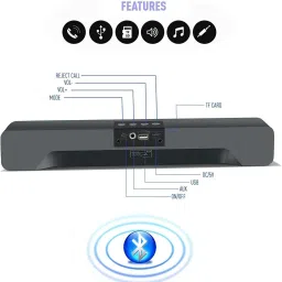 GUGGU A114_E91 Soundboard Wireless Bluetooth Speaker 10 W Bluetooth Sound bar 48 W Bluetooth Soundbar image 5