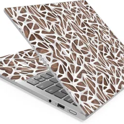 Techfit HD Printed Easy to Install Full Panel Laptop Skin/Sticker/Stretchable Vinyl/Cover for all Size Laptops upto 15.6 inch No Residue, Bubble Free - White Net On Brown Self Adhesive Vinyl Laptop Skin Compatible for 15.6 inch-image-35