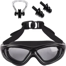 Big Frame Swim Goggle with 2Earplug 1Noseplug with UV & Anti Fog Protection 9100-image-26