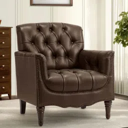 timberly Jones Leatherette Arm Chair In Brown Colour-picture-26