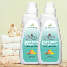 Natural & Anti-Bacterial Baby Laundry Detergent with Soapnut & Neem (2 X 500 ml) Lavender Liquid Detergent-1