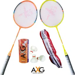 AX-8 Strenuous Aluminium Badminton Set (2 Racquets, 3 Shuttlecocks, 1 Net) Badminton Kit-image-15