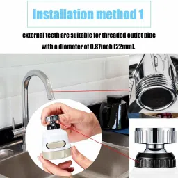 leopax 360 Degree Rotating Adjustable, Pressurized Shower with 3 Modes Faucet Nozzle image 5