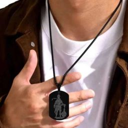 Men’s Hanuman Chalisa Locket with Chain – Silver-Plated Stainless Steel Pendant Enamel Stainless Steel Pendant-image-4