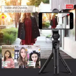 PULTO Mobile Holder Tripod 360 Rotate Bluetooth Selfie Stick Stand+Lavalier microphone Single Gimbal for Mobile image 4