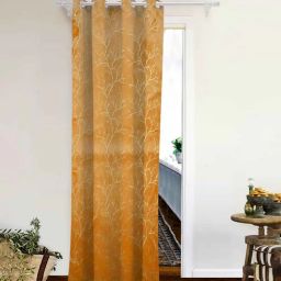 the conversion Gold Velvet Abstract 9ft Room Darkening Eyelet Long Curtain (1 Pc)-picture-21