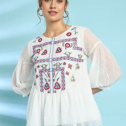 Antheaa Embroidered Chiffon Top-picture-31