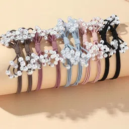 OOMPH Set Of 10 Beaded Ponytail Holders image 3