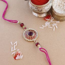 I Jewels Kundan Studded Thread Rakhi-picture-0