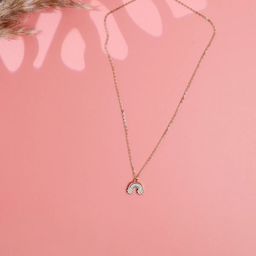 Jewelz Cute Rainbow Shape Pendant with Chain-image-2