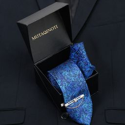 MUTAQINOTI Men Silk Necktie Accessory Gift Set-image-70