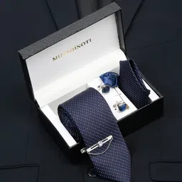 MUTAQINOTI Men Formal Silk Accessory Gift Set-image-100