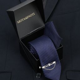 MUTAQINOTI Men Dotted Pattern Silk Formal Accessory Gift Set-picture-22