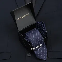 MUTAQINOTI Men Checkered Silk Necktie Accessory Gift Set-image-97