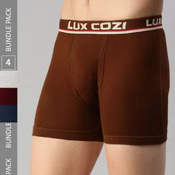 Lux Cozi Men Pack Of 4 Assorted Skin-friendly Label free comfort Long Cotton Trunk-8