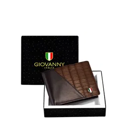 GIOVANNY Men Textured Leather Two Fold Wallet-image-10