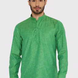 Maharaja Mandarin Collar Linen Short Kurta-54