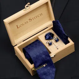 LOUIS STITCH Men Italian Silk Necktie Accessory Gift Set-38