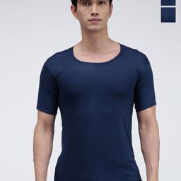 AMUL COMFY Men Pack Of 3 Pure Cotton Short Sleeves Undershirt Vests-image-73