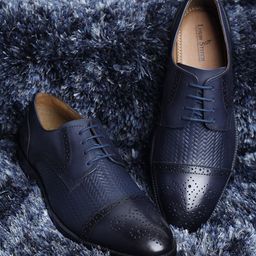 LOUIS STITCH Men Textured Genuine Leather Formal Oxfords-image-90