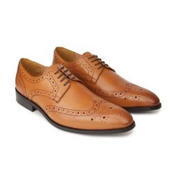 HATS OFF ACCESSORIES Men Textured Genuine Leather Formal Oxfords-image-46