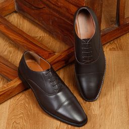 LOUIS STITCH Men Perforated Premium Leather Formal Derby Shoes-picture-13