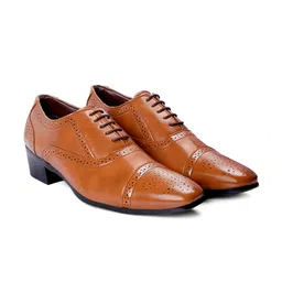 Bxxy Men Textured Round Toe Height Increasing Formal Brogues-image-50