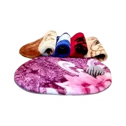 Supreme Home Collective Red & Pink 5 Pcs Printed Anti-Skid Doormats-31