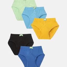 Lux Cozi Kids Pack Of 5 Assorted Anti-Odour Mid-Rise Cotton Basic Briefs-38